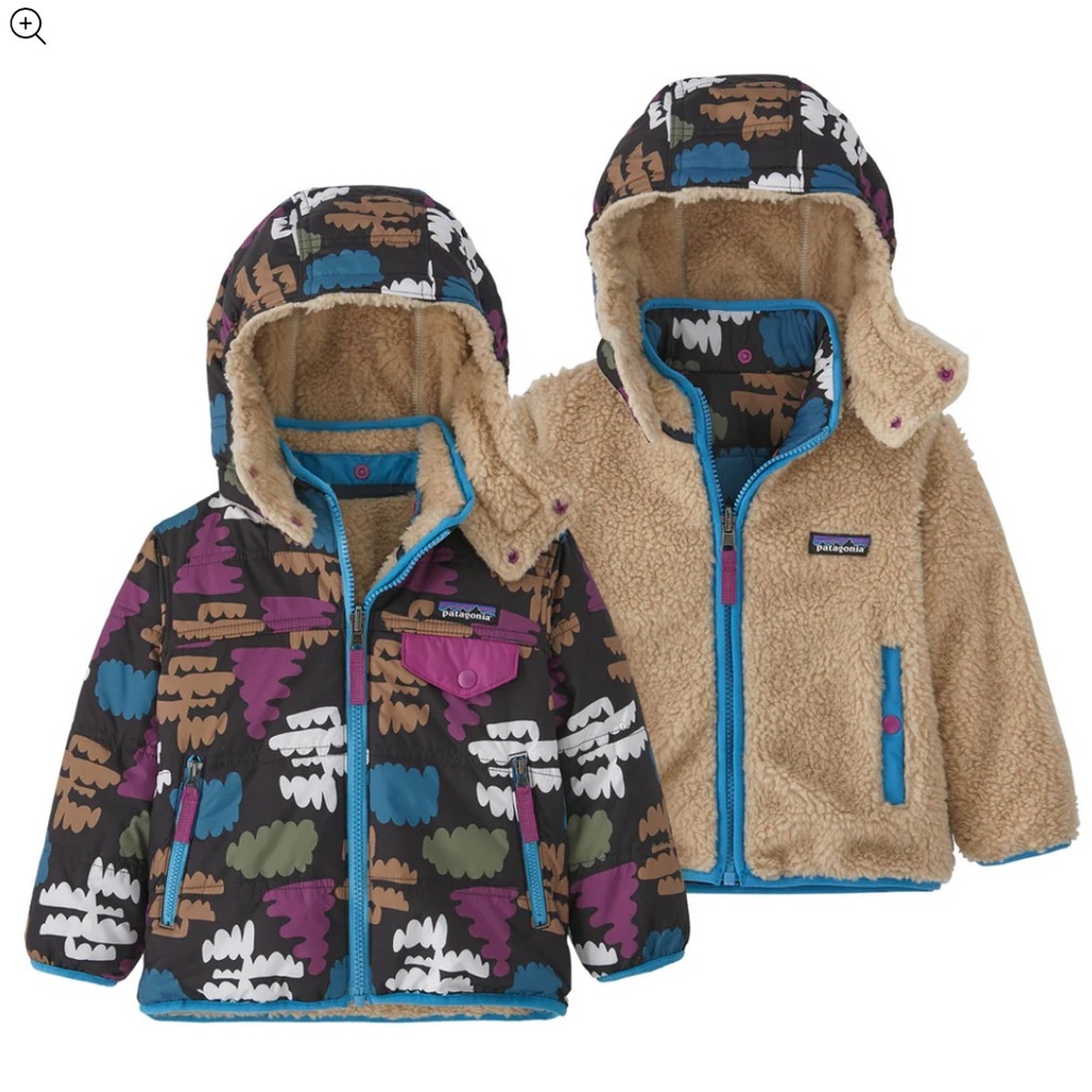 PatagoniaKids Reversible.Tribbles Hoody.JacketSize- 4T Color-Fungiis-pitch Blue.